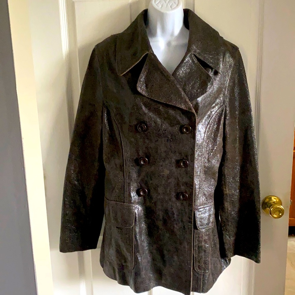 FUTURO NEW YORK VINTAGE LEATHER JACKET WORN LEATHER DESIGN
